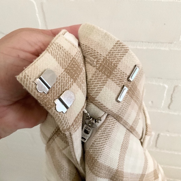 Aritzia Wilfred Effortless Plaid Wide Leg Trouser Darted High Waist Check 0 - Picture 7 of 15